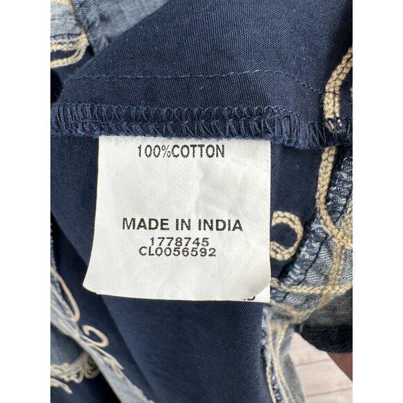 eShakti Custom Chambray Embroidered‎ A-Line Dress Women's Size Small Blue - Picture 9 of 13